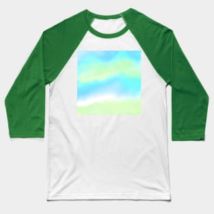 Blue and Green Watercolor Blend Baseball T-Shirt